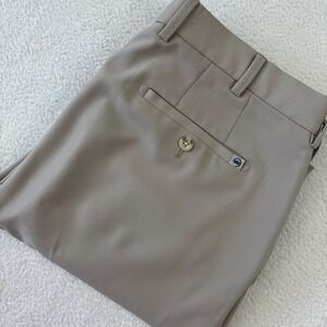 PETER MILLAR Mens Performance Trousers Size 36/30 Khaki Chino Pants Lightweight